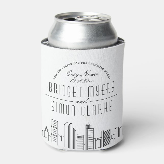 Rafraîchisseur Pour Canette Denver Stylisé Skyline | Mariage peut refroidir (Can devant)