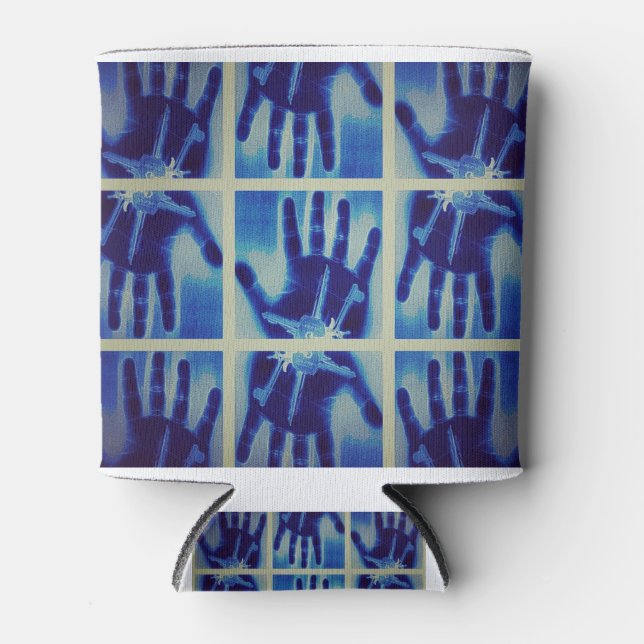 Rafraîchisseur Pour Canette déplaisante main bleue (Devant)