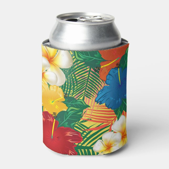 Rafraîchisseur Pour Canette Design de fleurs tropicales exotiques (Can devant)