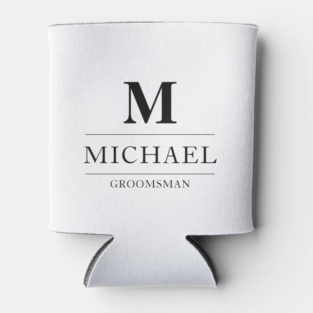 Rafraîchisseur Pour Canette Design moderne Groomsmen Cadeaux Monogramme Best M (Devant)