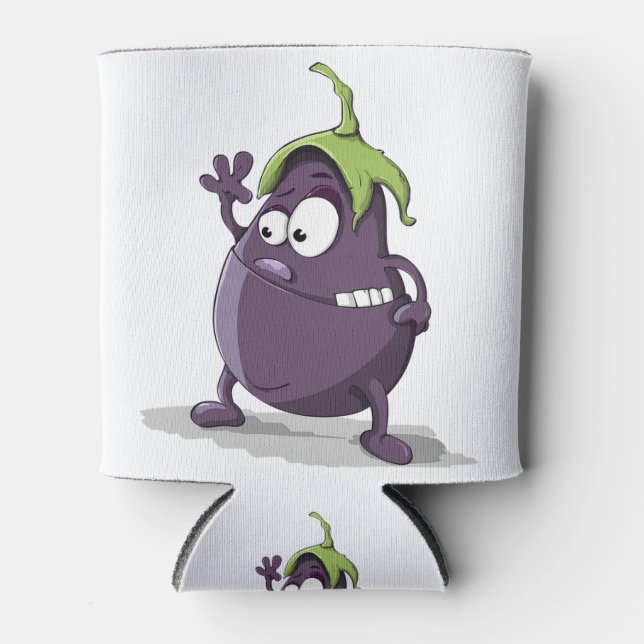 Rafraîchisseur Pour Canette dessin animé d'aubergines (Devant)