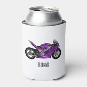 Rafraîchisseur Pour Canette Dessin de moto de sport violet