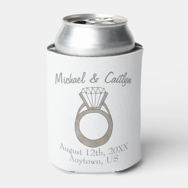 Rafraîchisseur Pour Canette Diamond Ring Mariage Engagement Partie Douche (Can devant)
