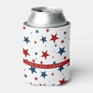 Rafraîchisseur Pour Canette Dieu bénisse l'Amérique Patriotic Stars Motif