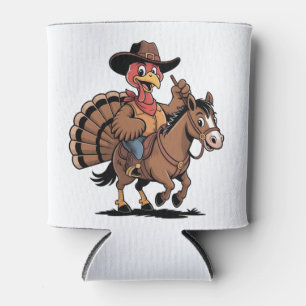 Rafraîchisseur Pour Canette Dindon chevauchant un cheval cowboy dindon de Than