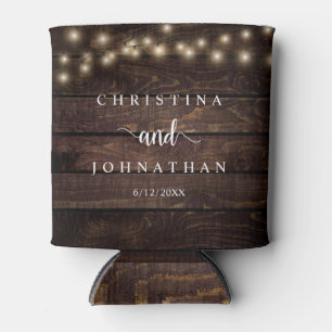 Rafraîchisseur Pour Canette Dîner mariage et fête, Rustic String Lights Can