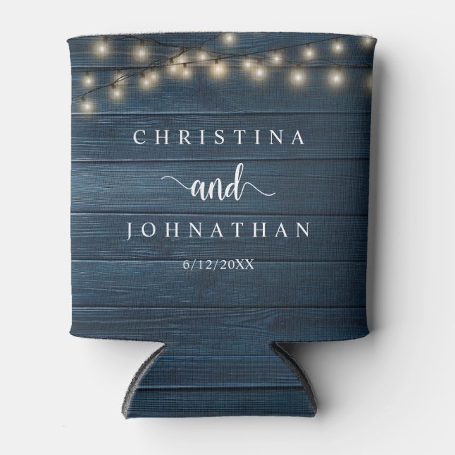 Rafraîchisseur Pour Canette Dîner mariage et fête, Rustic String Lights Can (Devant)