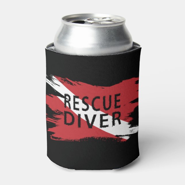 Rafraîchisseur Pour Canette Diver de secours, Diver Down Flag, Scuba (Can devant)