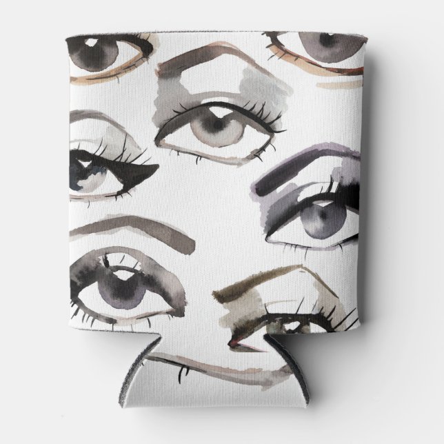 Rafraîchisseur Pour Canette Divers yeux, cils, maquillage design. (Devant)