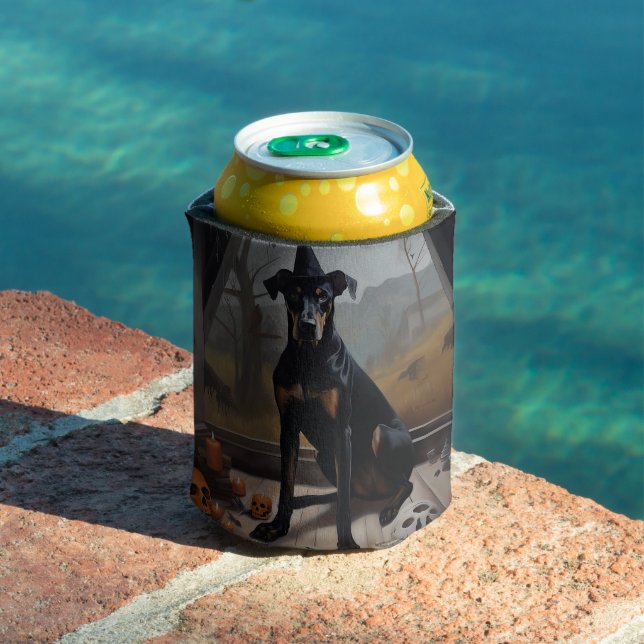 Rafraîchisseur Pour Canette Doberman Citrouille Halloween effroi (Piscine in situ)