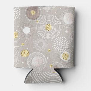 Rafraîchisseur Pour Canette Doodles de Noël : arrière - plan de feuille d'or.