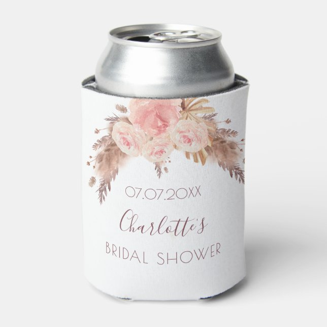 Rafraîchisseur Pour Canette Douceur de douche de mariée rose florale herbe de  (Can devant)