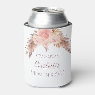 Rafraîchisseur Pour Canette Douche nuptiale blush rose floral pampas nom d'her