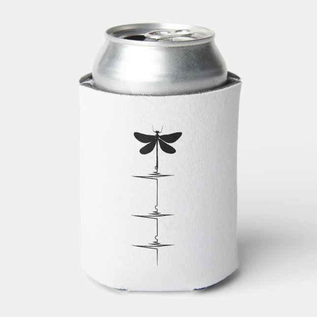 Rafraîchisseur Pour Canette Dragonfly Heartbeat EKG Pulse Nature Insect Dragon (Can devant)