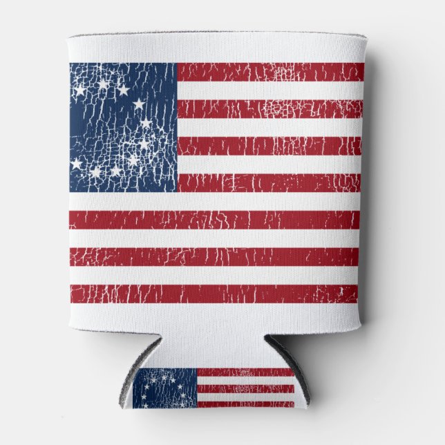 Rafraîchisseur Pour Canette Drapeau américain Betsy Ross Vintage (Devant)