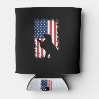 Rafraîchisseur Pour Canette Drapeau américain Golden Retriever Silhouette
