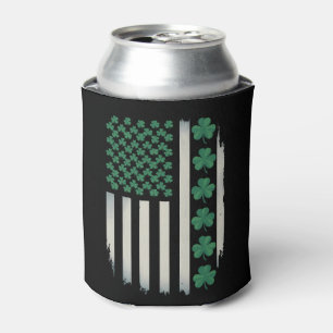 Rafraîchisseur Pour Canette Drapeau américain Shamrocks Saint-Patrick Amérique
