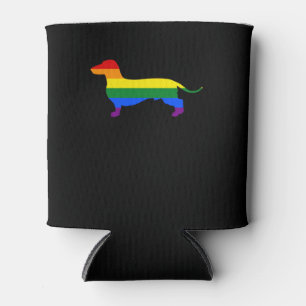 Rafraîchisseur Pour Canette Drapeau arc-en-ciel gay pride Dachshund