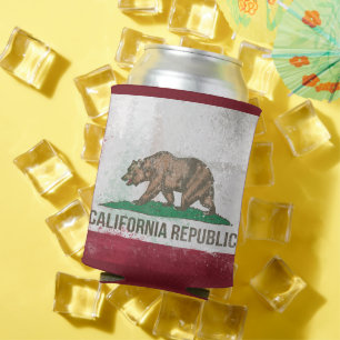 Rafraîchisseur Pour Canette Drapeau californien en détresse