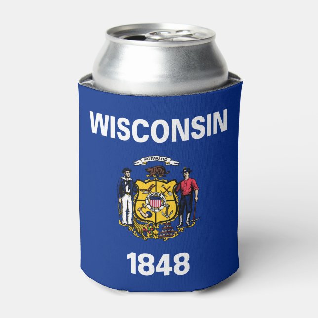 Rafraîchisseur Pour Canette Drapeau de l'État du Wisconsin (Can devant)