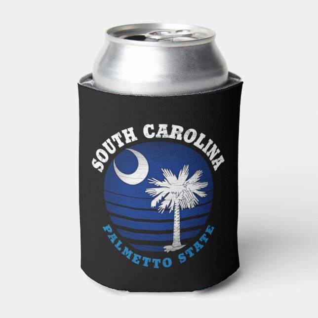 RAFRAÎCHISSEUR  POUR CANETTE DRAPEAU D'ÉTAT DE PALMETTO DE CAROLINE SUD (Can devant)