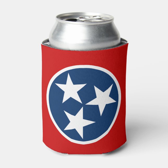 Rafraîchisseur Pour Canette Drapeau d'état du Tennessee Bleu Blancs étoiles (Can devant)