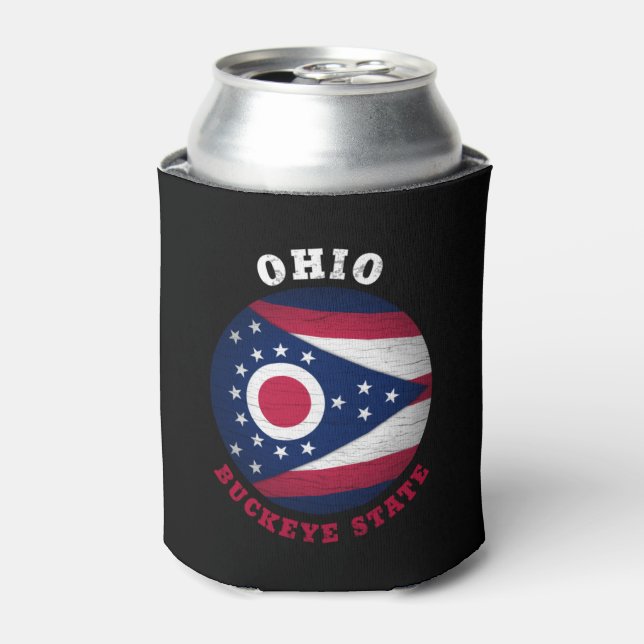 RAFRAÎCHISSEUR  POUR CANETTE DRAPEAU D'ÉTAT OHIO BUCKEYE (Can devant)