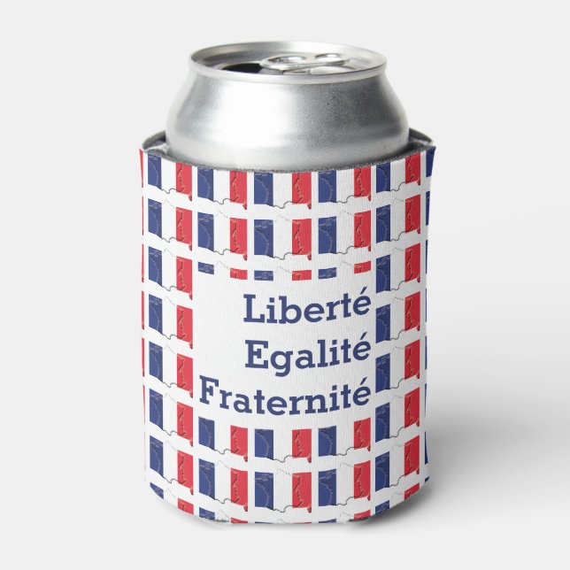 Rafraîchisseur Pour Canette DRAPEAU FRANÇAIS Patriotique Liberté Egalité Frate (Can devant)