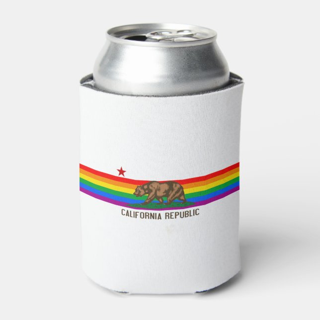 Rafraîchisseur Pour Canette Drapeau Gay pride de Californie (Can devant)
