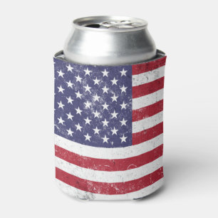 Rafraîchisseur Pour Canette Drapeau vintage USA Patriotique Américain Rouge Bl