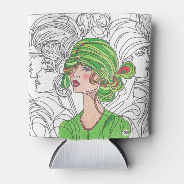 Rafraîchisseur Pour Canette Drink Cooler Green Flapper Girl (Devant)