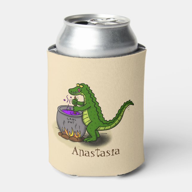 Rafraîchisseur Pour Canette Drôle alligator vert cuisine dessin animé (Can devant)