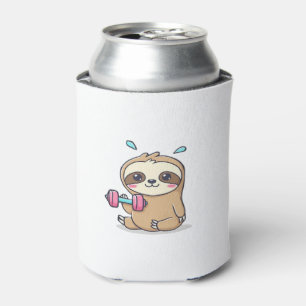 Rafraîchisseur Pour Canette Drôle Chibi Sloth Workout Cute Kawaii Gym Cartoon