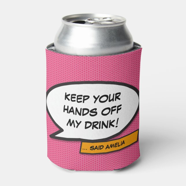 Rafraîchisseur Pour Canette Drôle discours personnalisé Bubble Cool rose (Can devant)