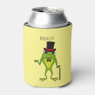 Rafraîchisseur Pour Canette Drôle grenouille avec chapeau dessus dessin animé
