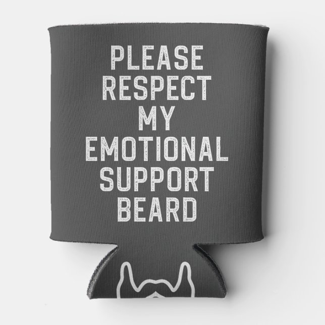 Rafraîchisseur Pour Canette Drôle Homme's Emotional Support Beard Joke Gift (Devant)