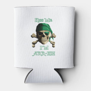 Rafraîchisseur Pour Canette Drôle Kiss Me Irlandais Jolly roger Pirate Skull