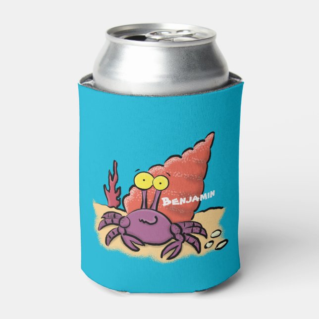 Rafraîchisseur Pour Canette Drôle mignon caricature pourpre crabe ermite (Can devant)