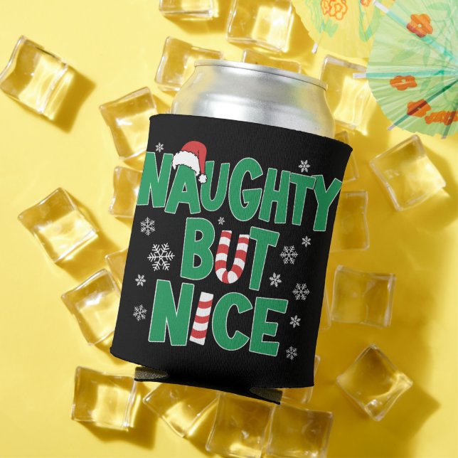 Rafraîchisseur Pour Canette Drôle plaisanterie Noël Humour Naughty Mais Nice (Été in situ)