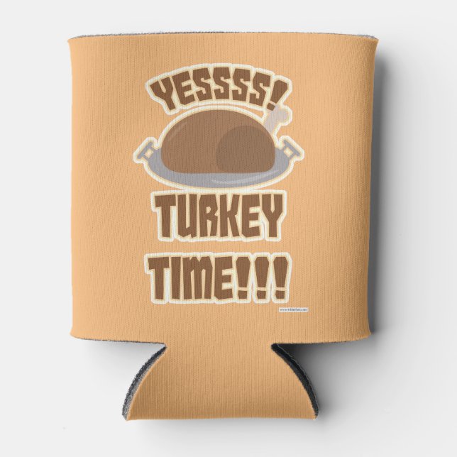 Rafraîchisseur Pour Canette Drôle Turquie temps amusant Thanksgiving Slogan (Devant)