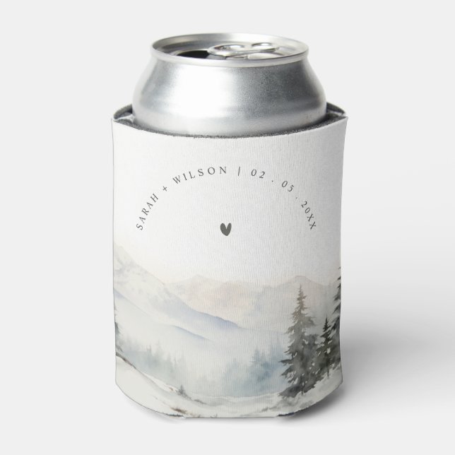 Rafraîchisseur Pour Canette Dusky Winter Snow Mountain Mariage paysage (Can devant)