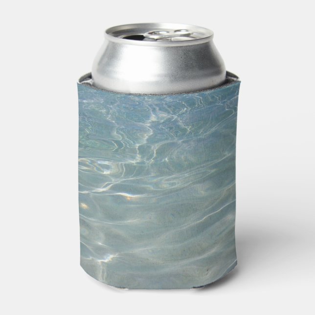 Rafraîchisseur Pour Canette Eau des Caraïbes Bleu Abstrait Nature (Can devant)