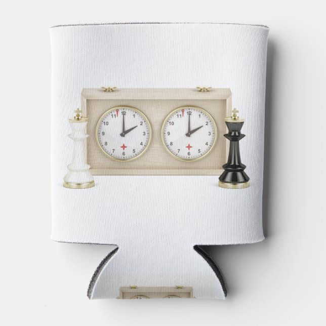 Rafraîchisseur Pour Canette Échecs, rois et horloge des échecs (Devant)