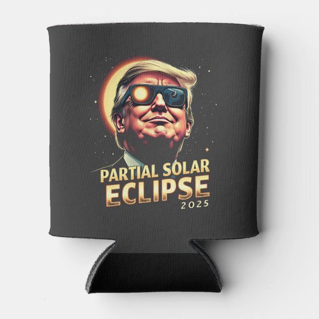Rafraîchisseur Pour Canette Éclipse solaire partielle 2025 Trump - Inuguration (Devant)