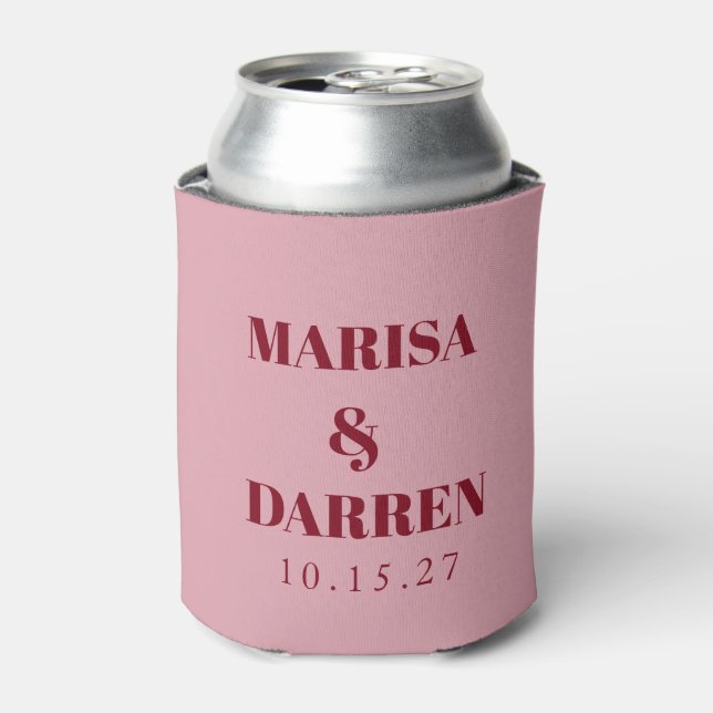 Rafraîchisseur Pour Canette Écriture Manuscrite Rose Mariage Personnalisé (Can devant)
