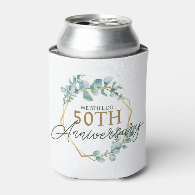Rafraîchisseur Pour Canette Élégant 50e anniversaire de Mariage de la florale  (Can devant)