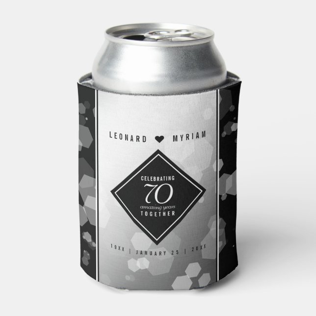 Rafraîchisseur Pour Canette Élégant 70e anniversaire de Mariage Platinum (Can devant)