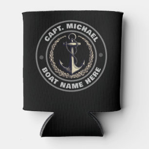 Rafraîchisseur Pour Canette Elégant capitaine sur mesure Bateau Ancre nautique