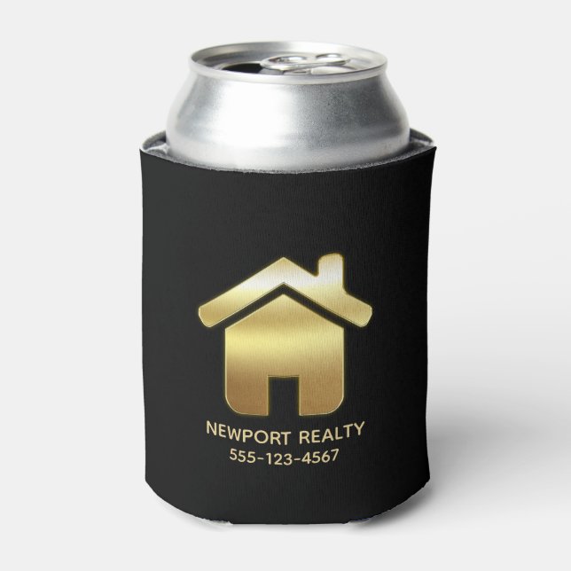 Rafraîchisseur Pour Canette Elegant Gold House Symbole Real Estate Design (Can devant)