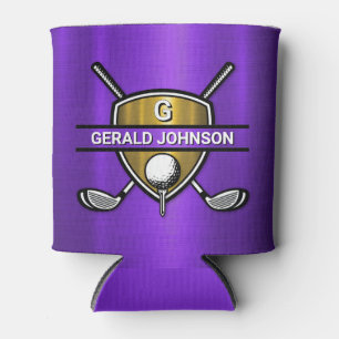 Rafraîchisseur Pour Canette Elégant Gold Shield Golf Monogramme Design